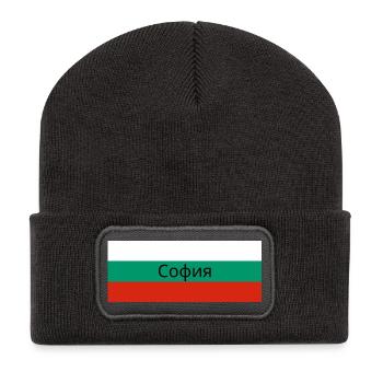 Sofia Stadt in bulgarischer Flagge - Recycelte Patch Beanie - Dunkelgrau - Vorne