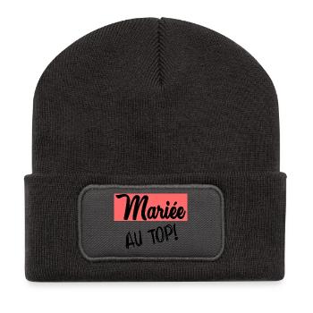 HOCHZEIT. ZUKÜNFTIGE BRAUT - Recycelte Patch Beanie - Dunkelgrau - Vorne