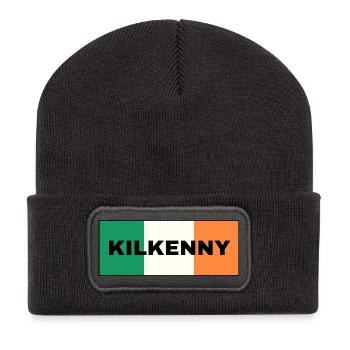 Kilkenny City in irischer Flagge - Recycelte Patch Beanie - Dunkelgrau - Vorne