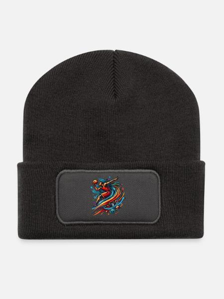 Basketball Logo - Recycelte Patch Beanie - Dunkelgrau