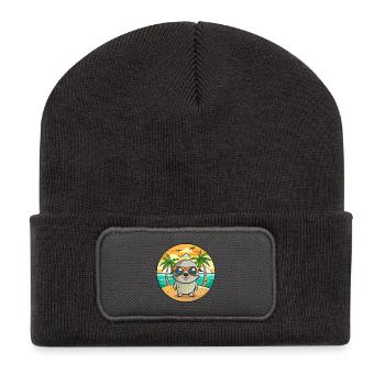 Seal Lustige Cartoon Sommer Strand Sonnenbrille - Recycelte Patch Beanie - Dunkelgrau - Vorne
