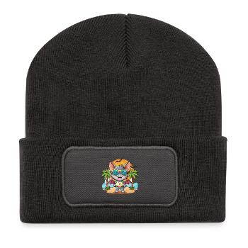 Fledermaus Lustige Cartoon Sommer Strand Sonnenbrille - Recycelte Patch Beanie - Dunkelgrau - Vorne