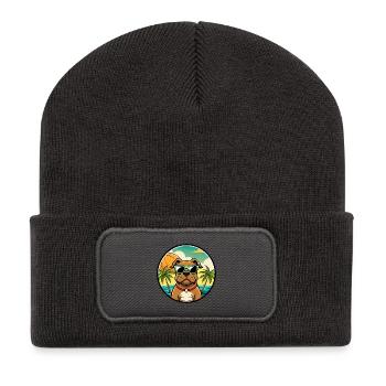 Boerboel Dog Breed Cartoon Sunglasses Beach - Recycled Patch Beanie - dark grey - Front