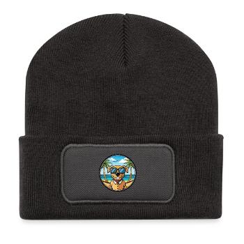 Southern Hound Hunderasse Cartoon Sonnenbrille Strand - Recycelte Patch Beanie - Dunkelgrau - Vorne