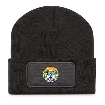 Seppala Sibirische Schlittenhunderasse Cartoon Sonnenbrille - Recycelte Patch Beanie - Dunkelgrau - Vorne