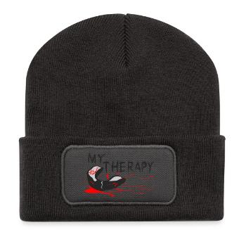 My Therapy - Recycelte Patch Beanie - Dunkelgrau - Vorne