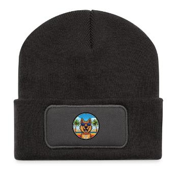 Armenian Gampr Dog Breed Cartoon Sunglasses Beach - Recycled Patch Beanie - dark grey - Front