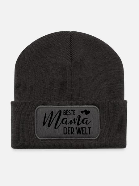 Beste Mama der Welt - Recycelte Patch Beanie - Dunkelgrau