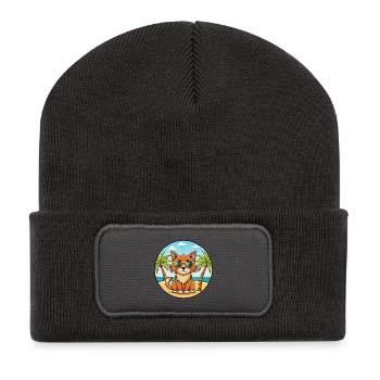 Havana Brown Cat Breed Cartoon Sunglasses Beach - Recycled Patch Beanie - dark grey - Front