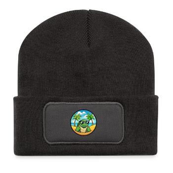 Turtle Funny Cartoon Summer Beach Sunglasses Cool - Recycled Patch Beanie - dark grey - Front