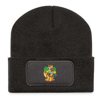 Drôle Pony Summer Beach Lunettes de soleil hawaïenne - Beanie recyclé à patch - charbon - Devant