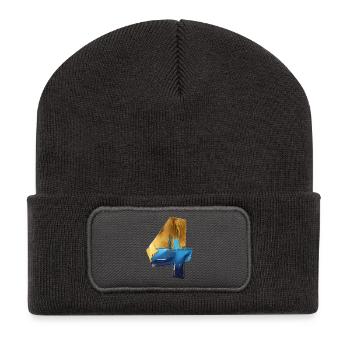 NON. 4 NUMÉRO 4 4E ANNIVERSAIRE COOL - Beanie recyclé à patch - charbon - Devant