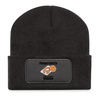 Frankfurter sind die besseren Wiener Würstchen - Recycelte Patch Beanie - Dunkelgrau - Vorne