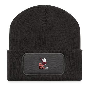Schluck passiert - Recycelte Patch Beanie - Dunkelgrau - Vorne