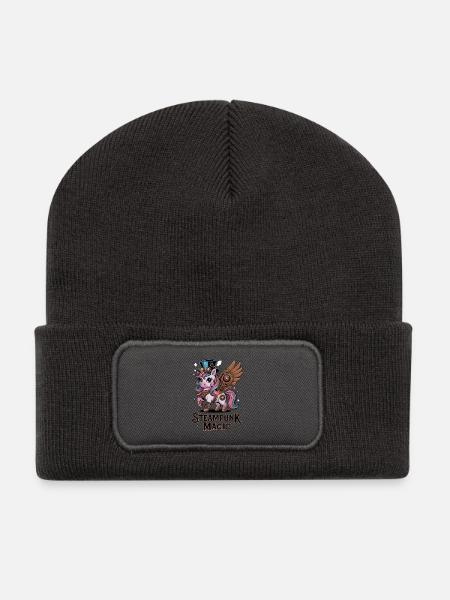 Steampunk Magic - Recycled Patch Beanie - dark grey