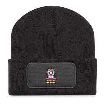 Passez au niveau supérieur de la magie ! - Beanie recyclé à patch - charbon - Devant