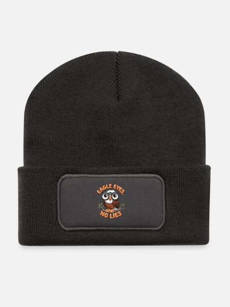 Adleraugen, keine Lügen - Recycelte Patch Beanie - Dunkelgrau