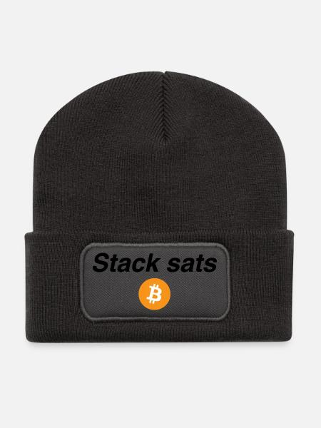 Stack sats - Recycelte Patch Beanie - Dunkelgrau
