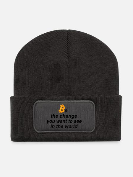 Be the change - Recycelte Patch Beanie - Dunkelgrau