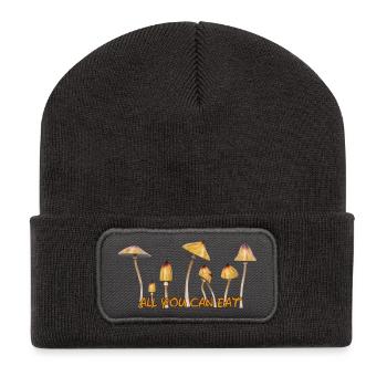 Magic Mushrooms Zauberpilze Psylos Pilze Party Fun - Recycled Patch Beanie - dark grey - Front
