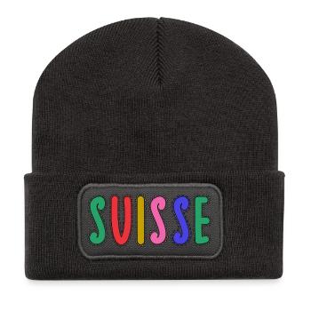 SUISSE. PAYS. GENEVE - Beanie recyclé à patch - charbon - Devant