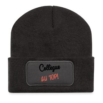 COLLEAGUE. START. EMPLOYMENT. HUMOR. MANAGER. CHIEF - Recycled Patch Beanie - dark grey - Front
