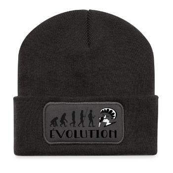 Evolution Vom Affen zum Surfer - Recycelte Patch Beanie - Dunkelgrau - Vorne