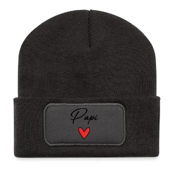 GRANDPA. DAD. FATHER'S DAY. HAPPY FATHER'S DAY - Recycled Patch Beanie - dark grey - Front