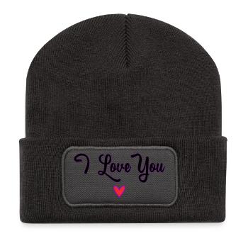MUTTERTAG. SCHÖNEN MUTTERTAG. MAMA - Recycelte Patch Beanie - Dunkelgrau - Vorne