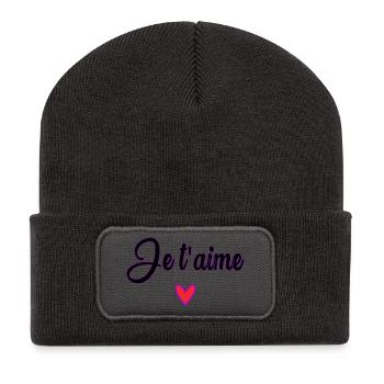 MUTTERTAG. SCHÖNEN MUTTERTAG. MAMA - Recycelte Patch Beanie - Dunkelgrau - Vorne