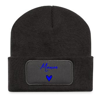 MUTTERTAG. SCHÖNEN MUTTERTAG. MAMA - Recycelte Patch Beanie - Dunkelgrau - Vorne
