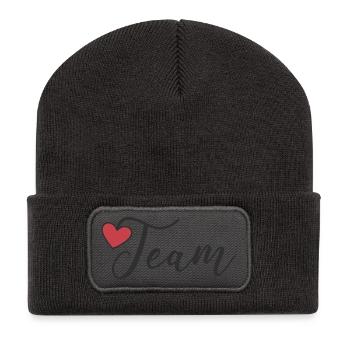 Team Heart - Recycled Patch Beanie - dark grey - Front
