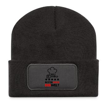 Der beste Koch der Welt - Geschenk - Recycelte Patch Beanie - Dunkelgrau - Vorne