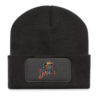 Line Dance mein Hobby - meine Passion - mein Ding - Recycelte Patch Beanie - Dunkelgrau - Vorne