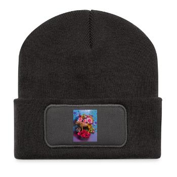 Geparden-Geburtstagsfeier - Recycelte Patch Beanie - Dunkelgrau - Vorne