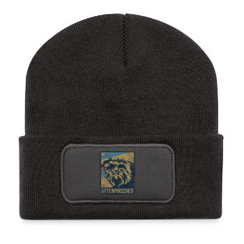 Munterer Affenpinscher Züchter - Recycelte Patch Beanie - Dunkelgrau - Vorne