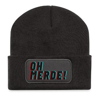 oh merde! - Recycelte Patch Beanie - Dunkelgrau - Vorne