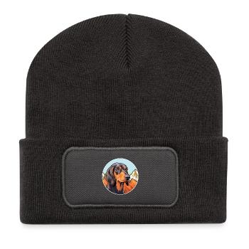 Andalusischer Jagdhund Rasse Cartoon Kawaii Watercol - Recycelte Patch Beanie - Dunkelgrau - Vorne