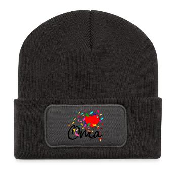 Oma Konfetti - Recycelte Patch Beanie - Dunkelgrau - Vorne