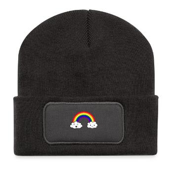 LGBT Rainbow - Recycelte Patch Beanie - Dunkelgrau - Vorne