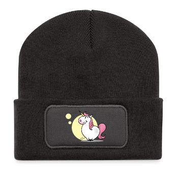 Einhorn - Recycelte Patch Beanie - Dunkelgrau - Vorne