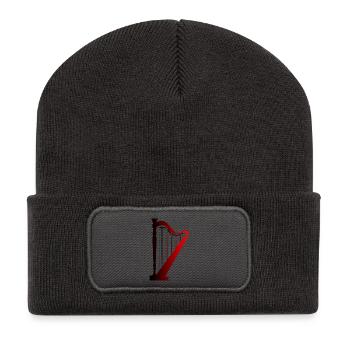 Harfe - Recycelte Patch Beanie - Dunkelgrau - Vorne