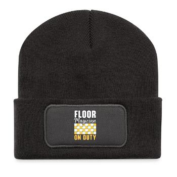 Fliesenleger Fliesensetzer Beruf Fugenleger Fliese - Recycelte Patch Beanie - Dunkelgrau - Vorne