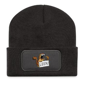 hungrige Katze (leer) - Recycelte Patch Beanie - Dunkelgrau - Vorne