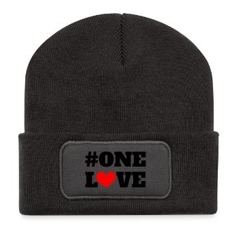 One Love - Recycelte Patch Beanie - Dunkelgrau - Vorne