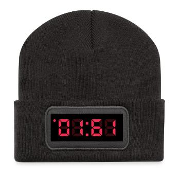01:61 - TIME BLOCK - Recycelte Patch Beanie - Dunkelgrau - Vorne