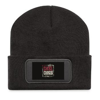 Fall geschlossener Grunge-Stempel - Recycelte Patch Beanie - Dunkelgrau - Vorne