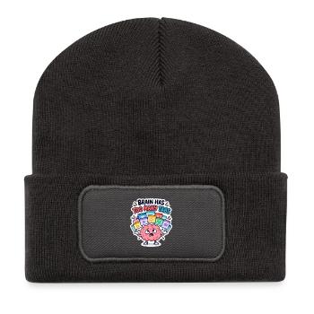 Gehirn mit zu vielen Tabs - Recycelte Patch Beanie - Dunkelgrau - Vorne