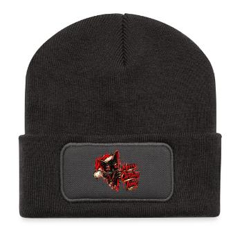 Merry Christmas Time – Black Cat Christmas - Recycelte Patch Beanie - Dunkelgrau - Vorne