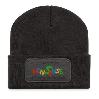 Wenn es keinen Unsinn gäbe - Recycelte Patch Beanie - Dunkelgrau - Vorne